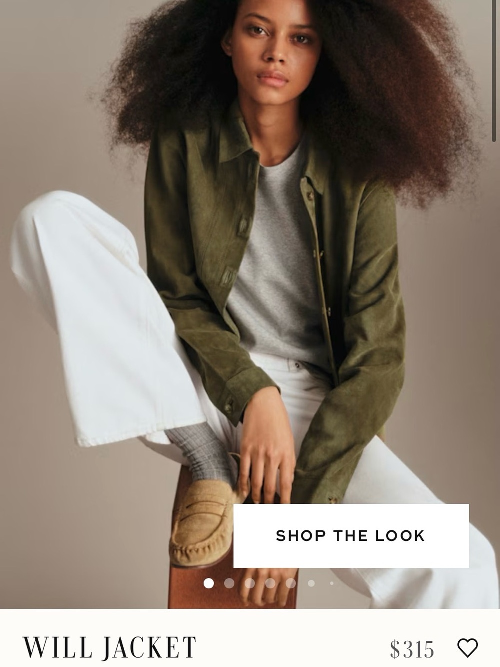 Sézane Olive Green Suede Jacket